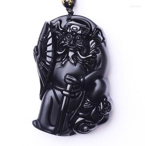 Pendant Necklaces Natural Obsidian Tianshi Treasure Sword Zhong Kui Bixiezhaocai Transshipment Necklace For Women And Men