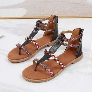 Sandaler 2023 Summer Women Shoes Plus Size Flat Women's Closed Toe Casual Roman Correction Sandaleas de Mujer 36-43