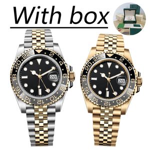 Roller klockor Herrguld Dial Watch U1 Designer Automatisk Sapphire 904L Rostfritt stål Sports Watch vs Luminous GMT Montre de Luxe Root Beer Luxury Montre de Lux BP BP BP