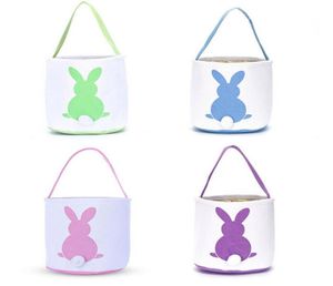 Easter Egg Basket Party Festival Decor Rabbit Bunny Printed Canvas Gift Kids Carry Eggs Candy Bag1274889