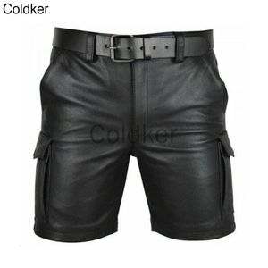 Men's Shorts Summer Streetwear Trend Men PU Faux Leather with Pockets Nightclub Wear Casual Fashion Medieval Punk Costumes 5XL 230419