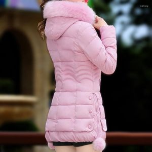 Women's Trench Coats Fashion Winter Hooded Padded Jacket Korean Slim Big Fur Collar Parka Harajuku Clothes Women 2023