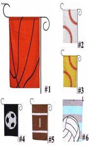 6 stylów 3045CM Sport Baseball Softball Garden Flag poliestrowy na zewnątrz wiszące flagi Dekoracja baner piłkarskich banery ZX3010010