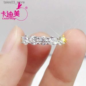 Trauringe CADERMAY 2022 S925 Sterling Silber D Moissanit 5 Stein Diamant Ring 4mm Ewigkeit Verlobung für Frauen Mädchen Geschenke Q231120