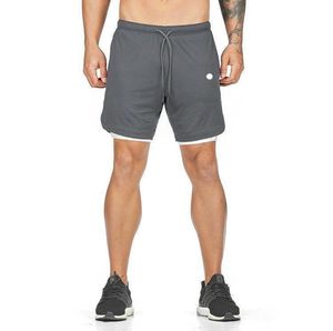 lu Herr Yoga Sportsshorts Snabbtorka Herrshorts med ficka Mobiltelefon Innerfoder Casual Löpgym Joggerbyxa