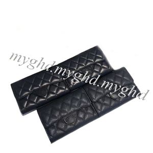 Moda Women Handheld Wallets Premium Quality Lichchee ou Plain Style Gold Silver Buckles Cards Cards com Box 25491