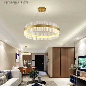 Ceiling Lights LED Chandelier Lighting Modern Glass Crystal Ceiling Lamp For Living Room Bedroom Study Room Home Decorative Pendant Light Q231120