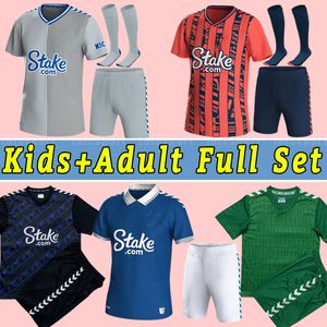 حارس المرمى 23 24 McNeil Keane Everton Soccer Jerseys EFC ECW Calvert Lewin Gray Reid Lineker Kanchelskis Rideout Doucoure Football Shirt Man Kit Kids Home Socks