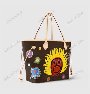 10a l bag faces print yk never mm 풀 쇼핑 가방 ZIPPEN POUCH M46447 Yayoi Kusama 핸드백 2023 점 편리한 도시 가방 작은 웃는 얼굴 지갑