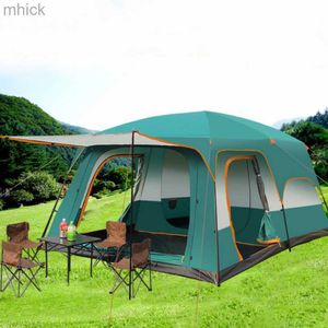 Tält och skydd utomhus camping tält bärbart resetält med stort utrymme för 5 till 8 personer väderbeständiga familj 2 sovrum