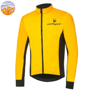 레이싱 자켓 겨울 재킷 슈트 남자 사이클링 저지 양털 양털 따뜻한 긴 슬리브 코트 야외 바람 방풍 MTB 옷 ropa ciclismo