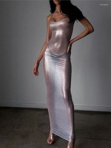 Casual jurken door glitter maxi-jurk voor vrouwen feestclub kleding sexy strappy body-shaping Vestido vrouwelijke oufits