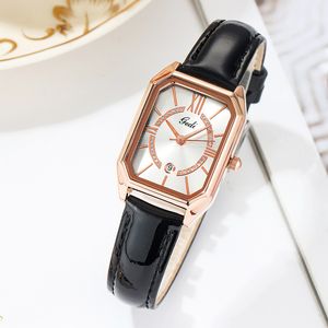 Kvinnor Simple Light Luxury Fashion Small Square Temperament Belt Waterproof Quartz Watch Montre de Luxe Gifts A654