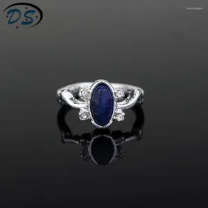 Cluster Rings The Vampire Diaries Elena Gilbert Daylight Vintage Crystal Ring with Blue Lapis Fashion Movies Jewelry Cosplay