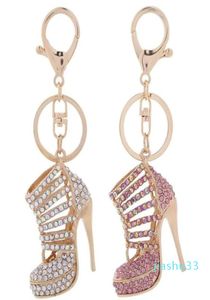 Crystal High Heels Shoes Key Chains Rings Shoe Pendant Car Bag Keyrings For Women Girl Keychains Gift