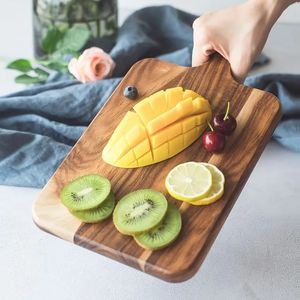 1/3pcs Acacia Wood Cutting Board, Paddle Cutting Board With Handle, Knife Friendly Kitchen Butcher Block, Serving Tray, Cracker Platter
