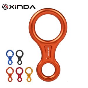 Sznury zawiesia i taśmę Xinda Rock Climbing 8-Shape Eight Pierścienia Urządzenie do absiringu 45KNES DESSCENDER Rappelling Carabiner Outdoor Downhill Zestaw 230419