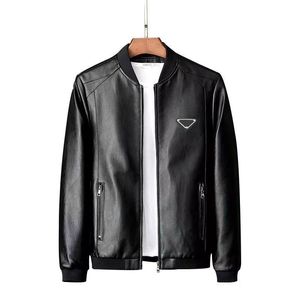 Designer Coat Winter Leather Jacket 2023 Nya mäns högkvalitativa skinnjacka vindsäker avslappnad vindbrytare utomhus modejacka klipp vindtäta isolering rockar