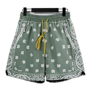 23SS Designer en Rh Lieted Rhude Shorts Suer Swi Short Knee Lunghezza Hip Hop High Street Sports Training Pants Beach Pants ONS Elastic Waist