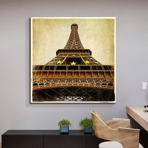 Vintage Paris Eyfel Tower Peyzaj Posterleri ve Baskıları Pop Art Soyut Modern Kids Cuadros Dekor Duvar Resim Oturma Odası İçin