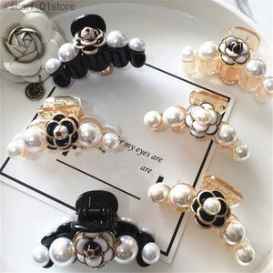 Hair Clips Barrettes Hair Cl Clip Clamp For Women Girl Camellia Flower Floral Banana Pearl Korean Handmade Fashion Head Accessories jer WholesaleL231120