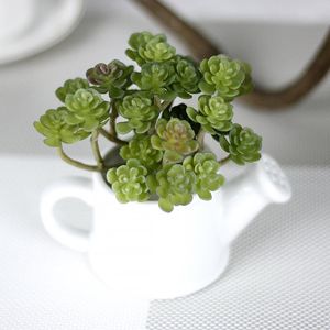 Ghirlande di fiori decorativi Simulazione di alta qualità Piante grasse Piante d'appartamento in PVC per matrimonio a parete Piante bonsai artificiali Natale K16174