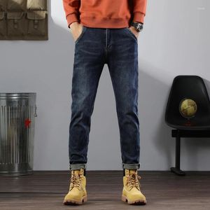 Herren-Jeans, amerikanisch, Retro-Stil, lässig, gerades Bein, mittlere Taille, volle Länge, Denim-Hosen, Herbst- und Wintermode, täglich, männlich