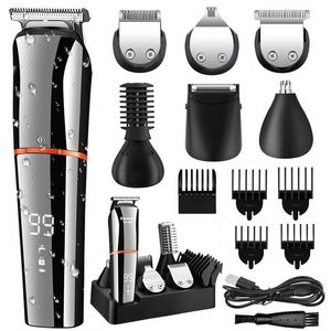 Clippers Trimmers Original Kemei Digital Display All In One Hair Trimmer For Men Eyebrow Beard Trimmer Electric Hair Clipper Grooming Kit Haircut 230419