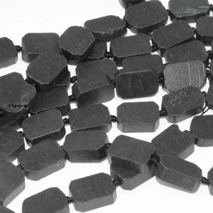 Loose Gemstones Natural Black Tourmaline Irregular Rectangle Beads Rough Size 11x16mm MaSurface