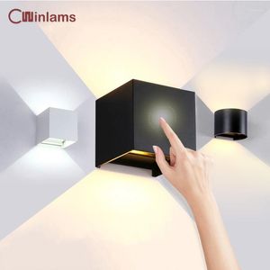 Vägglampa utomhus vattentät berör switch led IP65 justerbar modern sensor inomhus hushållsbäddsbelysning dekor sconce ljus