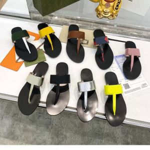 Tasarımcı Sandalet Erkek Kadın Terlik Dişli Dipleri Flip Flops Düz Sandal Moda Yaz Plajı terlik Deri Deri Tangal Boyutu 35-46