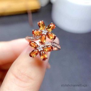 Rings Rings Natural Citrine Ring Sterling Silver Fine Jewelry Ladies Fashion Wedding Gift