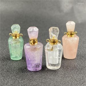 Pendant Necklaces Natural Healing Reiki Mineral Amethyst Stone For Women Man Lovers Geometric Semi-gem Oil Bottle Choker