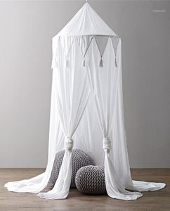 Kid Baby Bed Canopy Bedcover Mosquito Net Curtain Bedding Round Dome Tent Cotton Hung Dome Chiffon Pennant Fransad Mygg Net1 S9242488