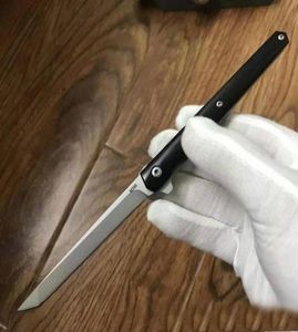 1PCS Doskonała wysokiej jakości łożyska kulki Knify Składanie D2 Satin Blade Ebony Ebony Edc Pocket Knives Prezent Prezent ze skóry S7950480