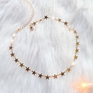 Girocollo moda gotica stelle di rame collane per le donne design unico breve catena clavicola collana collares gioielli al collo