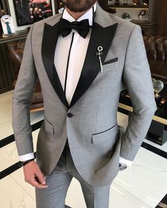 New Men Tuxedo Slim Fit Formal Groom Groomsman Business Suit Wedding Party Dress Tuxedo 2 Piece Jacket Pants