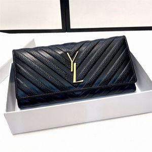 Designer y kvinna plånböcker lyxiga långa korthållare stilar modekoppling svarta korthållare varumärke lady fannypack läder purses korthållare