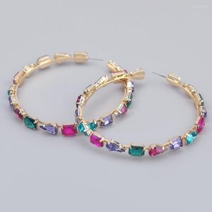 Brincos de argolas de alta qualidade Multicolors Crystal Jewelry Fashion 'Circle Collection Acessórios por atacado