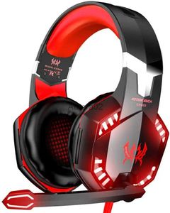 Handy-Kopfhörer G2000 Gaming-Headset-Kopfhörer 3,5-mm-Klinkenstecker mit LED-Hintergrundbeleuchtung, Mikrofon, Stereo-Bass, Geräuschunterdrückung, PS4-Headset, Xbox One-Headset YQ231120