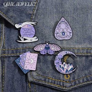 Pins Brooches Know Your Strength Crystal Ball Brooch Enamel Pin Magic Witch Butterfly Moon Lunar Phase Lel Backpack Badge Punk Jewelry GiftsL231120