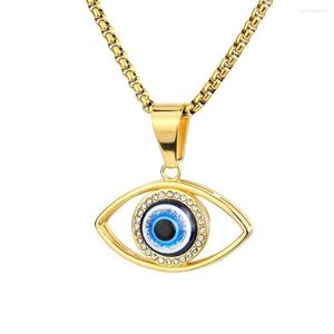 Anhänger Halsketten Mode Oval Auge Gottes Halskette Charme Frauen Zirkon Intarsien Zubehör Party Geschenk Schmuck Großhandel