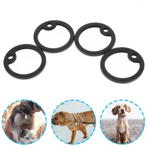 Dog Collars ID Tag Silencers Silicone Dogtag (Black)