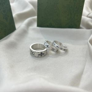 Luksusowy projektant pierścień srebrne pierścienie dla kobiet mężczyzn Vintage stal nierdzewnej Pszczoły miłośnicy biżuterii 4 mm 6 mm 9 mm szerokość pszczół Pierścień 56
