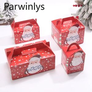 Present Wrap 1025 PCS Christmas Cupcake Packing Box Muffin Cake Takeaway Portable Paper Package dessert Wholesale Pastry Holiday Party 231120