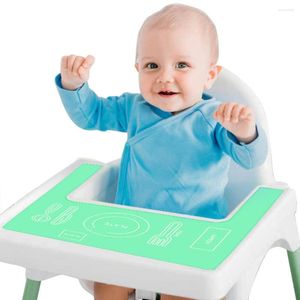 Table Mats Liner Dining Room Anti Spill Heat Resistant Soft Silicone Scratch Proof High Chair Placemat Home Kitchen Baby Toddler Non Slip