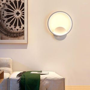 Wall Lamp Nordic Modern Simple Bedside Circular Led Bedroom Creative Warm Aisle