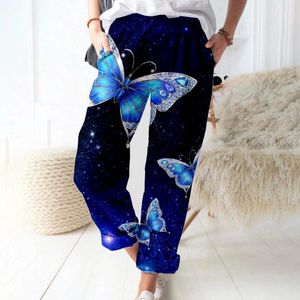 Pantaloni da donna Tasche in cotone stampato e lino Pantaloncini eleganti per donna Business Casual Harem Womens Petite