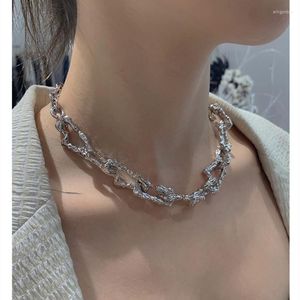 Choker Fashion Универсальная персонализированная старшая дизайн чувства металлической сети шеи для женщин -воротничков Оптовые