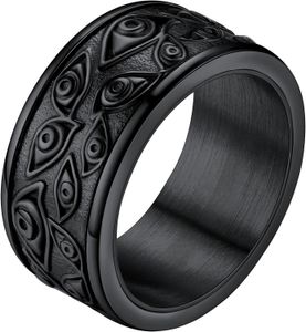 Eye of God Ring för män kvinnor, rostfritt stål/18k guldpläterad spinnband ringar personlig anpassning